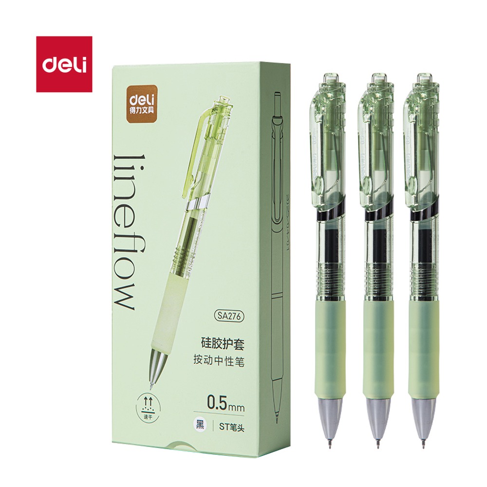 DELI/得力 速干按动常规中性笔 SA276 规格:墨水颜色；颜色:黑；笔芯规格:0.5mm ST头 单位:支