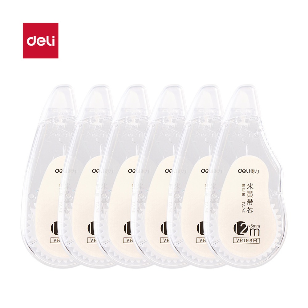 DELI/得力 修正带 VR196M 颜色:透明；尺寸:196M；包装:套装；笔芯规格:5mm 单位:套