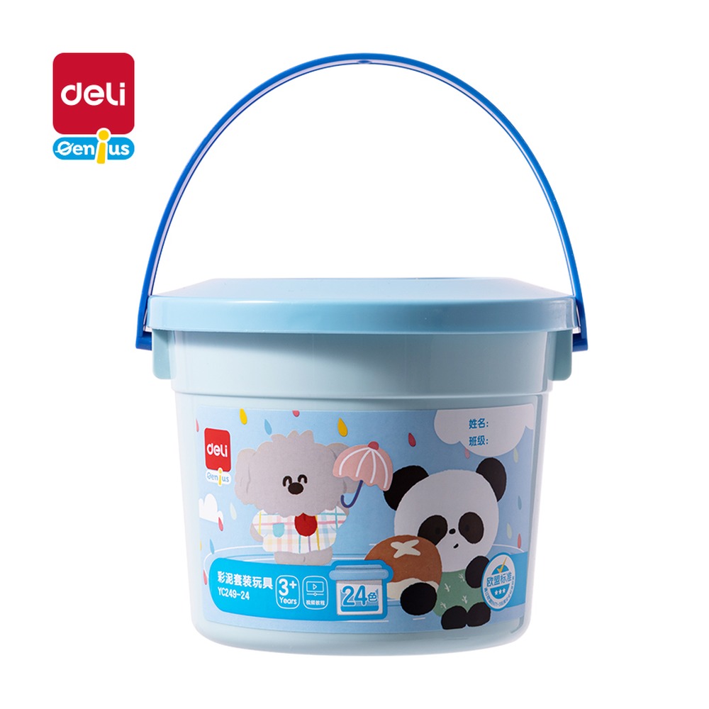 DELI/得力 桶装彩泥 YC249-24 颜色:混；包装:桶装 单位:筒
