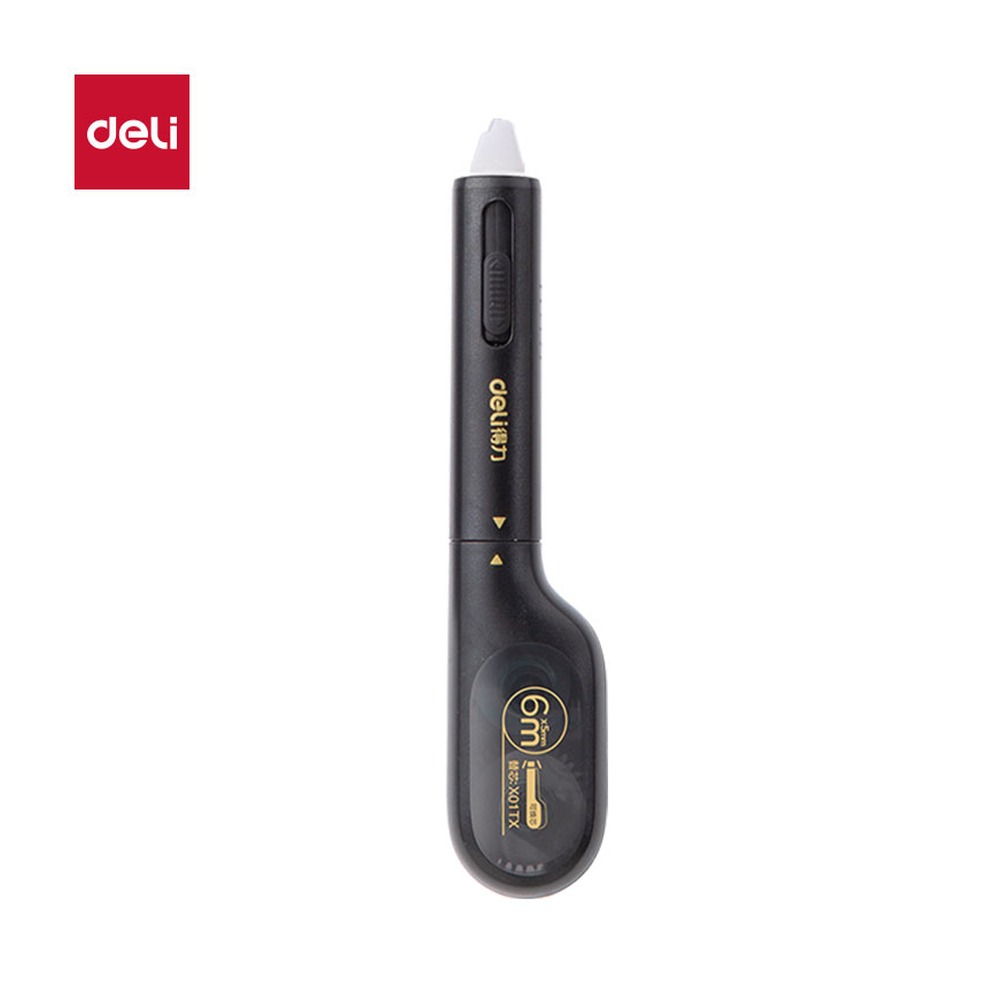 DELI/得力 修正带 X01A 颜色:黑金；尺寸:5mm*6m；其他:5mm*6m；笔芯规格:5mm 单位:个