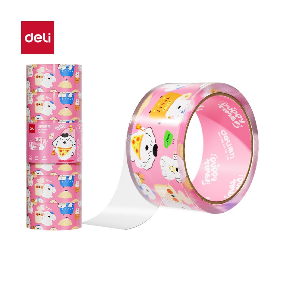 DELI/得力 封箱胶带 JD106A 规格:胶带颜色；尺寸:45mm*30；包装:6卷/筒；笔芯规格:45mm 单位:筒