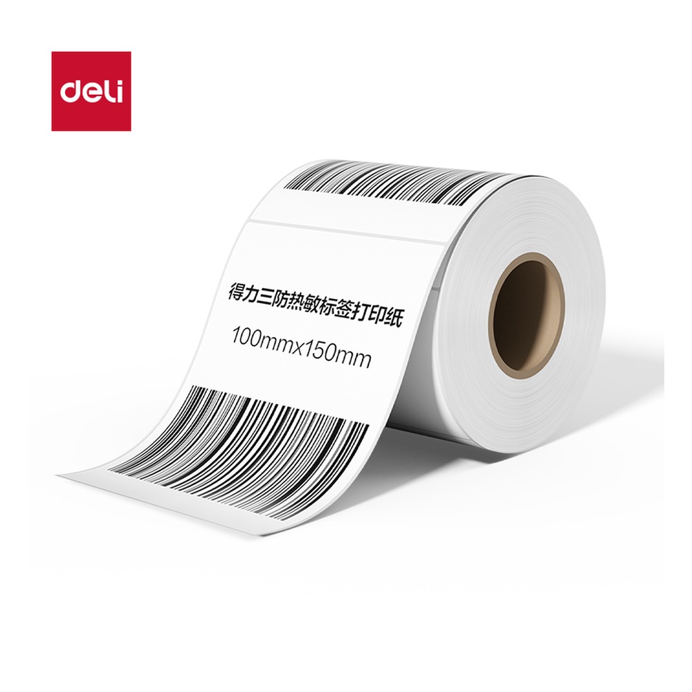 DELI/得力 巴厘海三防热敏标签纸 ZG680 颜色:白；尺寸:150mm；包装:1卷/筒；笔芯规格:150mm 单位:筒