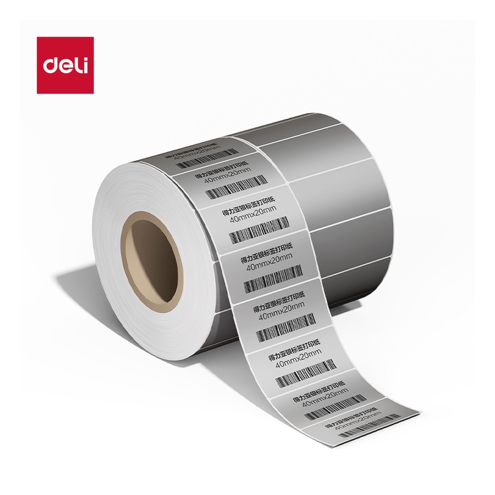 DELI/得力 亚银标签纸双排 ZG650 颜色:混；尺寸:20mm；包装:1卷/筒；结构:双排；笔芯规格:20mm 单位:筒