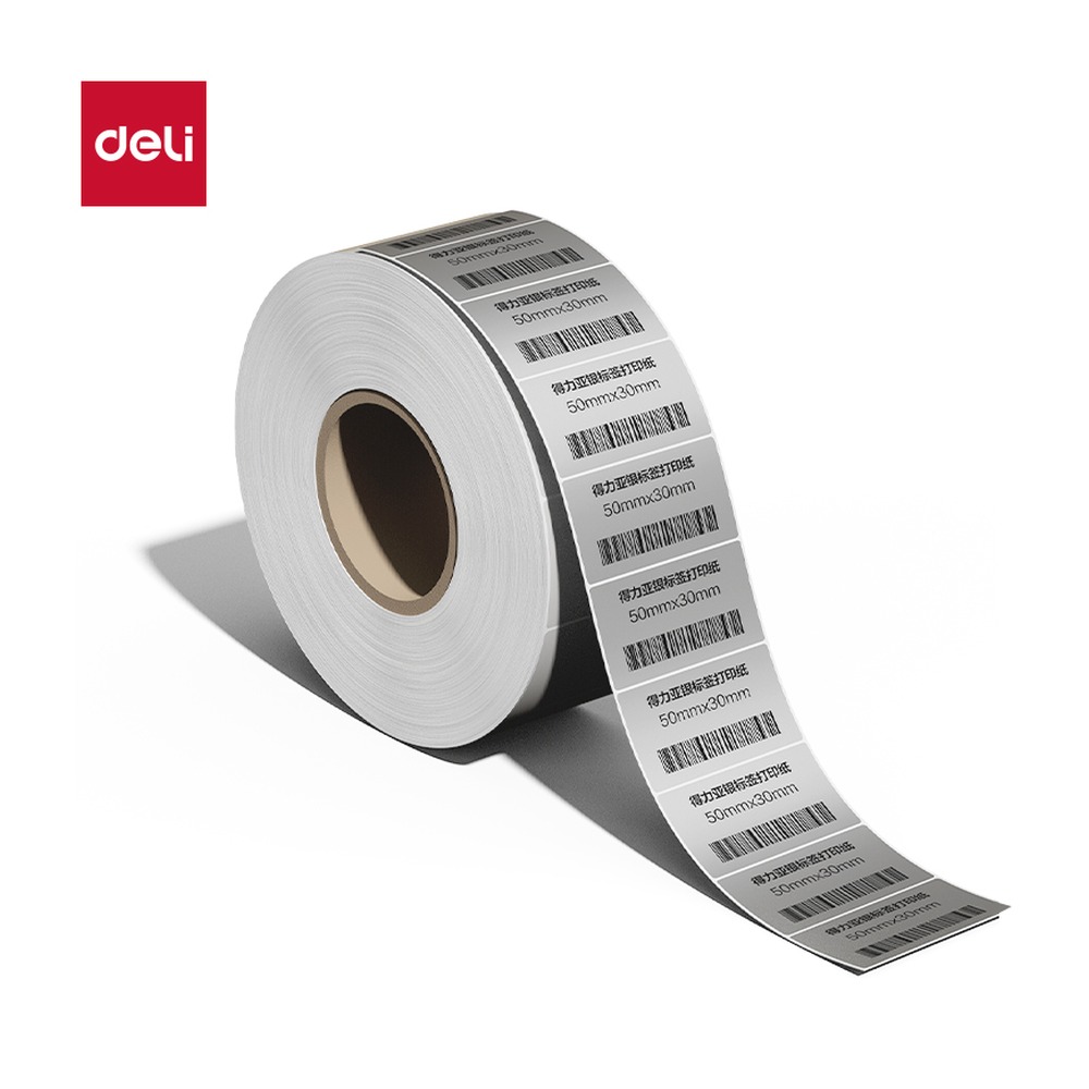 DELI/得力 亚银标签纸 ZG651 颜色:混；尺寸:30mm；包装:1卷/筒；笔芯规格:30mm 单位:筒