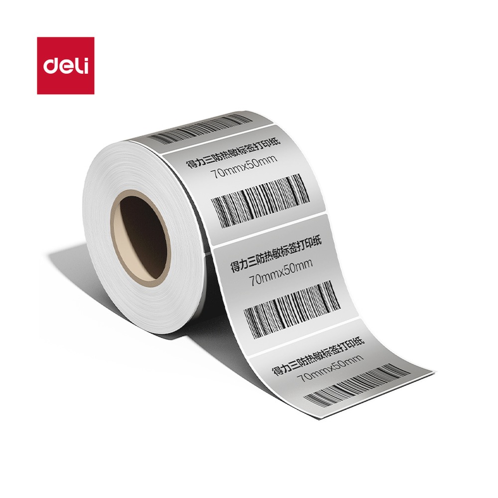 DELI/得力 亚银标签纸 ZG653 颜色:混；尺寸:50mm；包装:1卷/筒；笔芯规格:50mm 单位:筒
