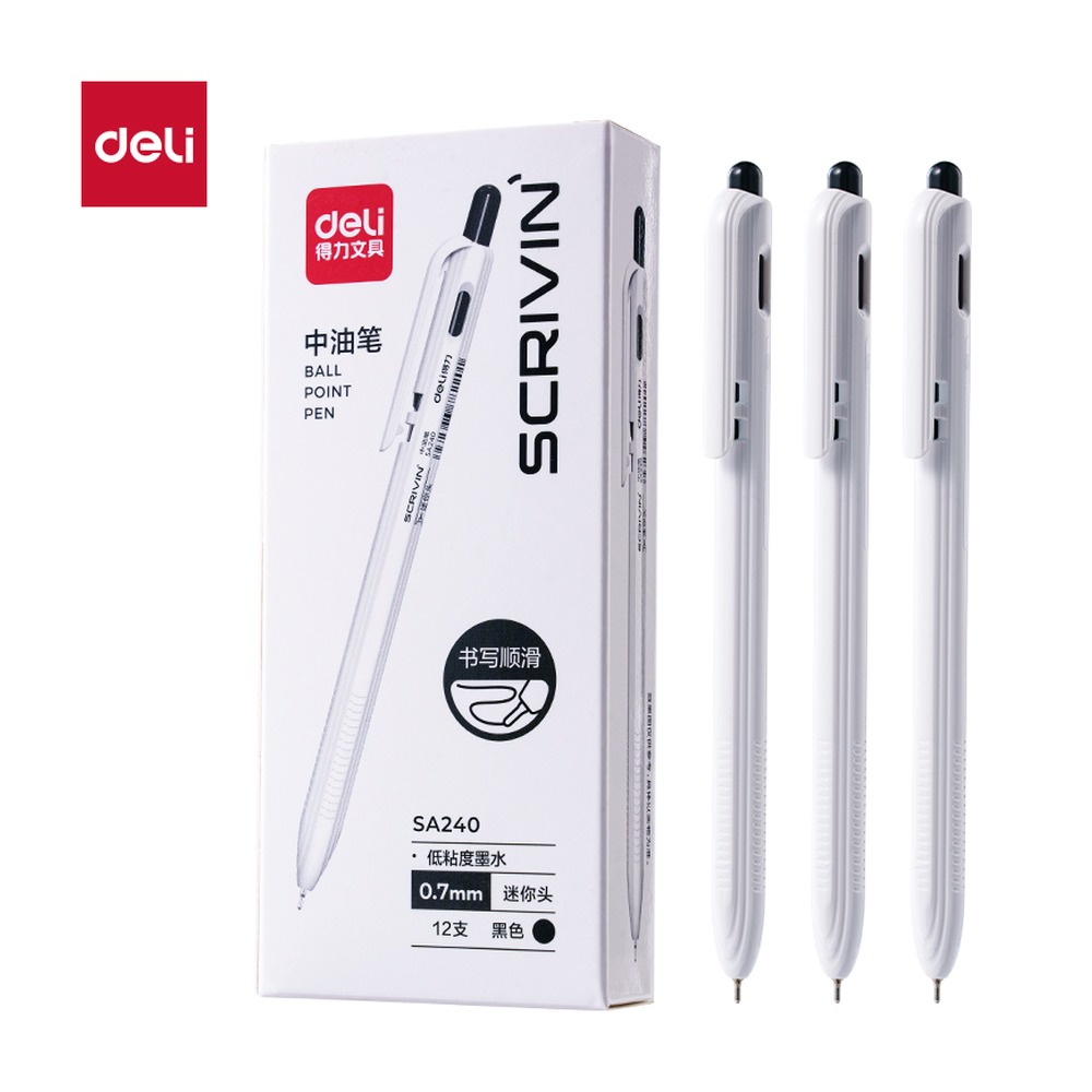DELI/得力 按动中油笔迷你头 SA240 笔芯规格:0.7mm 单位:支