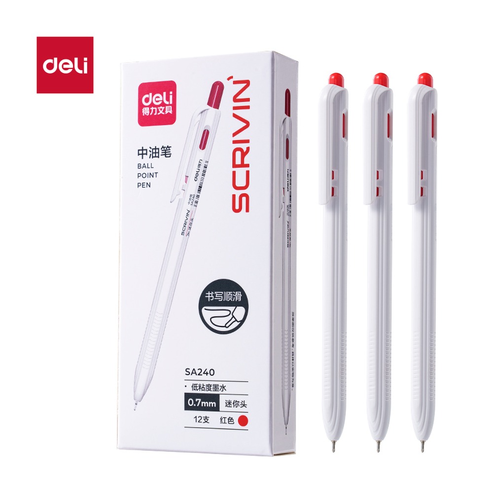 DELI/得力 按动中油笔迷你头 SA240 笔芯规格:0.7mm 单位:支