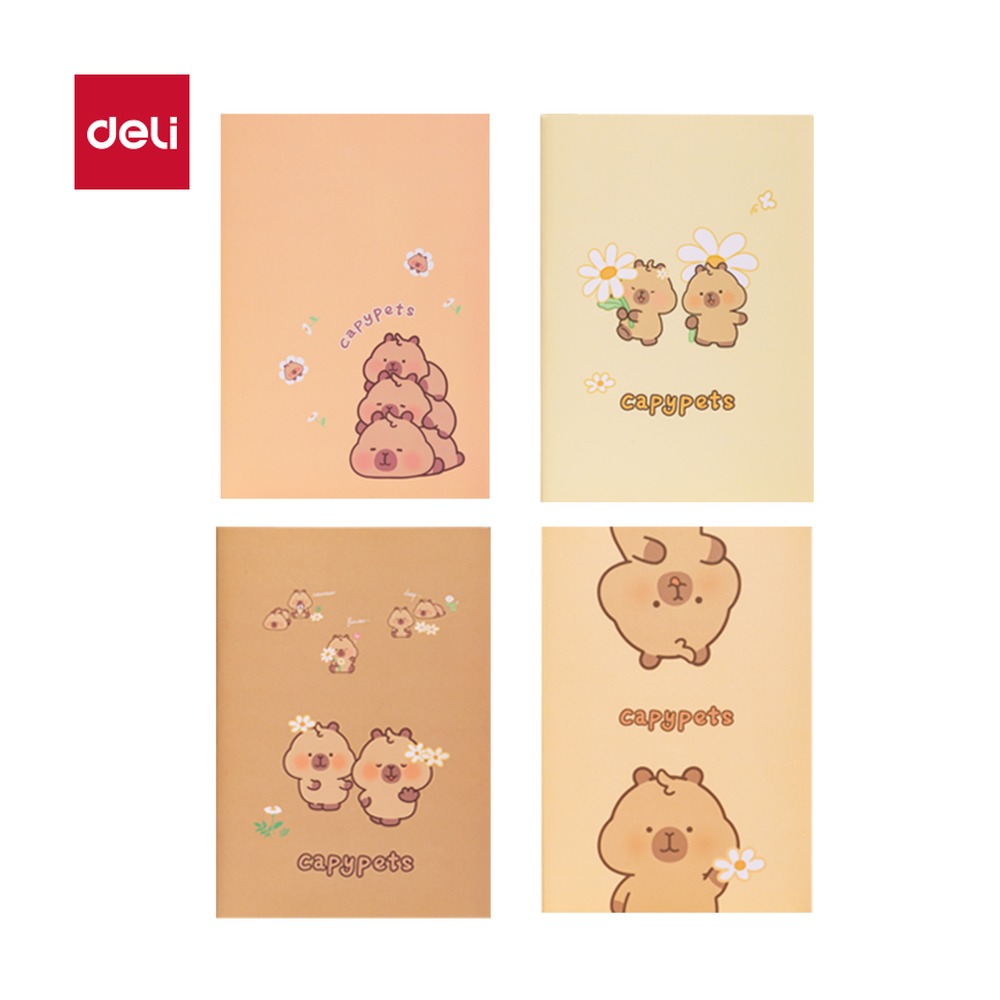 DELI/得力 卡皮巴拉缝线本B5 BL209 颜色:混；尺寸:B5；包装:4本/包；其他:40张 单位:包