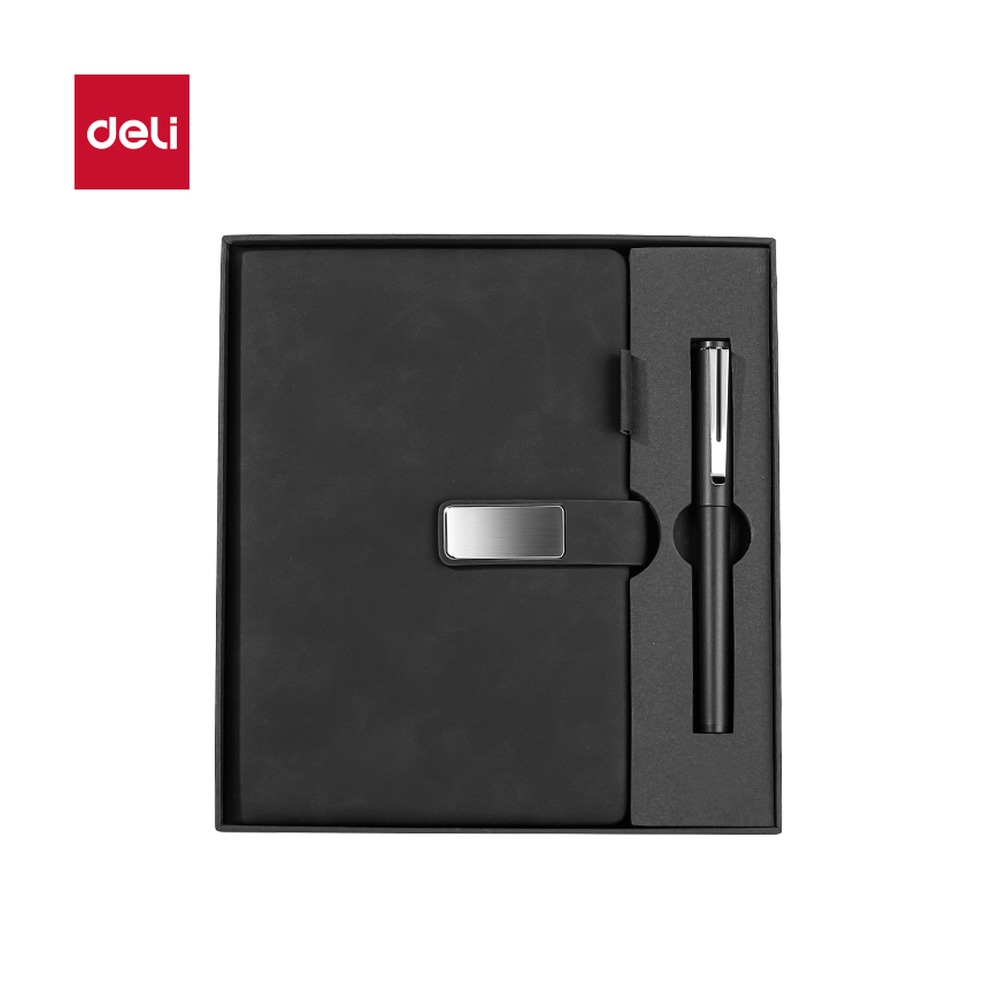 DELI/得力 皮面本A5 BP83 颜色:黑色；尺寸:143mm；笔芯规格:143mm 单位:盒