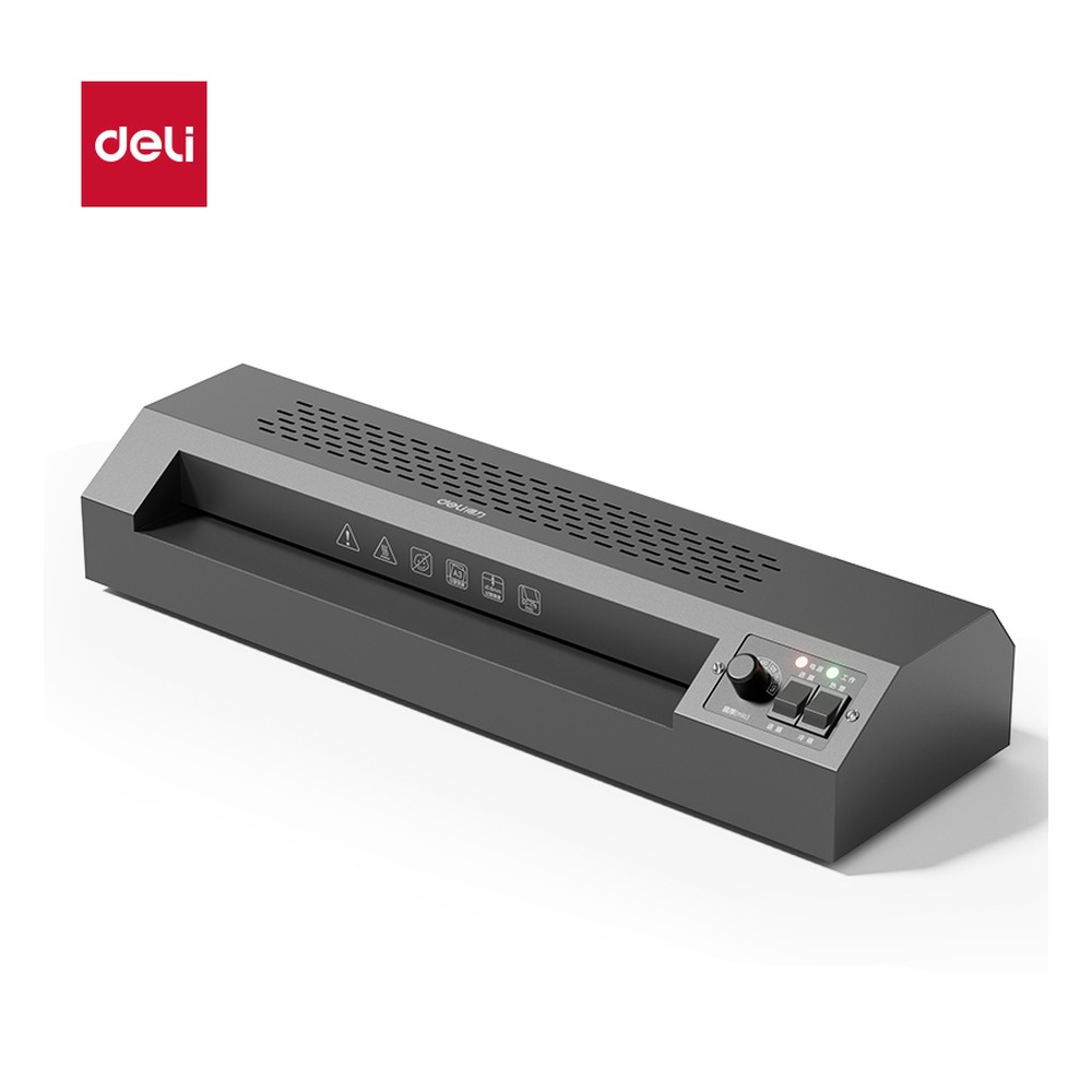 DELI/得力 塑封机 GQ190 颜色:深灰；尺寸:450mm*137mm*85mm；额定电压:220V~/50Hz；额定功率:405W 单位:台