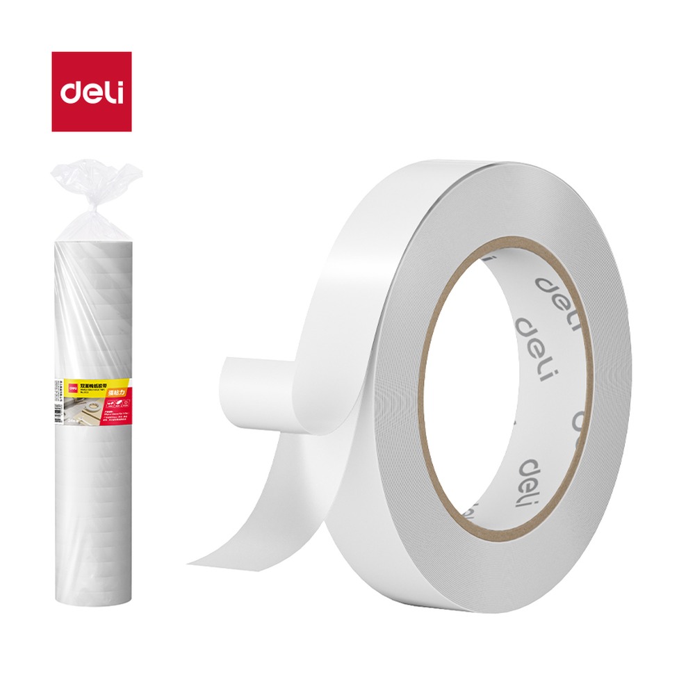 DELI/得力 双面胶带 JL123 颜色:白；材质:棉纸；尺寸:12mm*10；包装:24卷/袋；笔芯规格:12mm 单位:袋