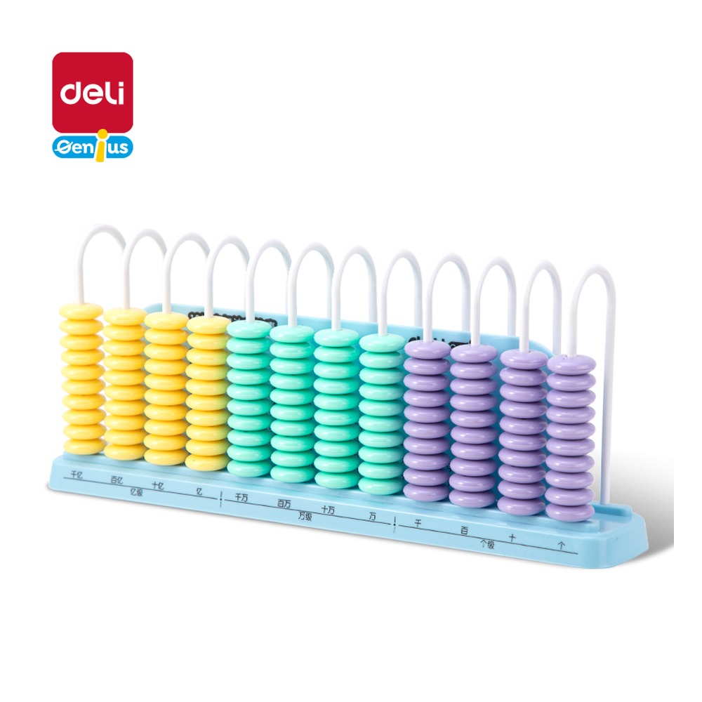 DELI/得力 12行大珠计数器 YX603 颜色:蓝；包装:盒；结构:12行大珠 单位:盒