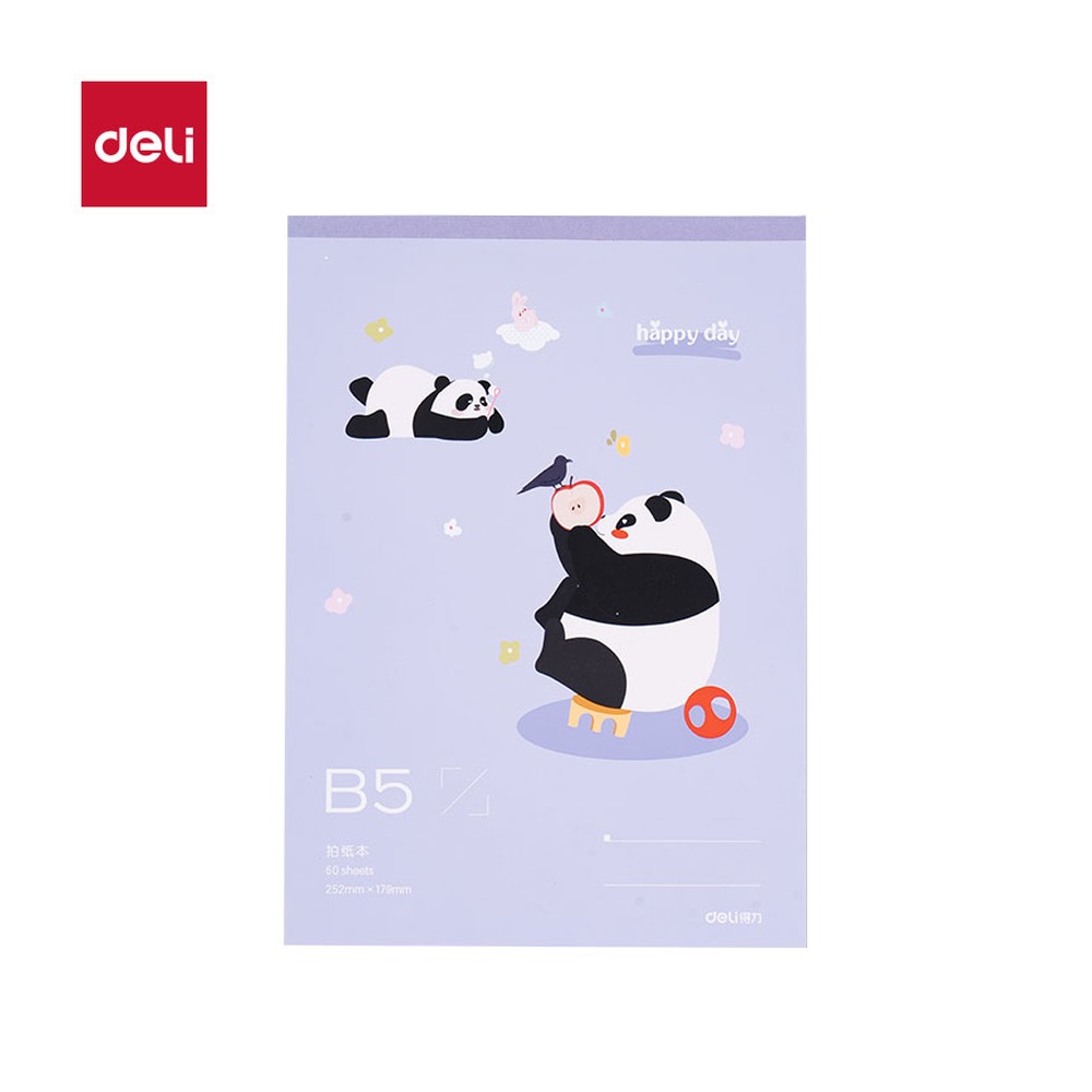 DELI/得力 熊猫拍纸本 XM202 尺寸:B5；纸张规格:B5 单位:本