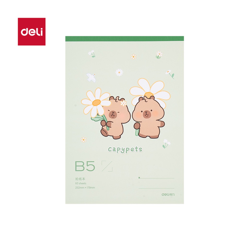 DELI/得力 卡皮巴拉拍纸本 BL210 颜色:绿；尺寸:B5；纸张规格:B5 单位:本