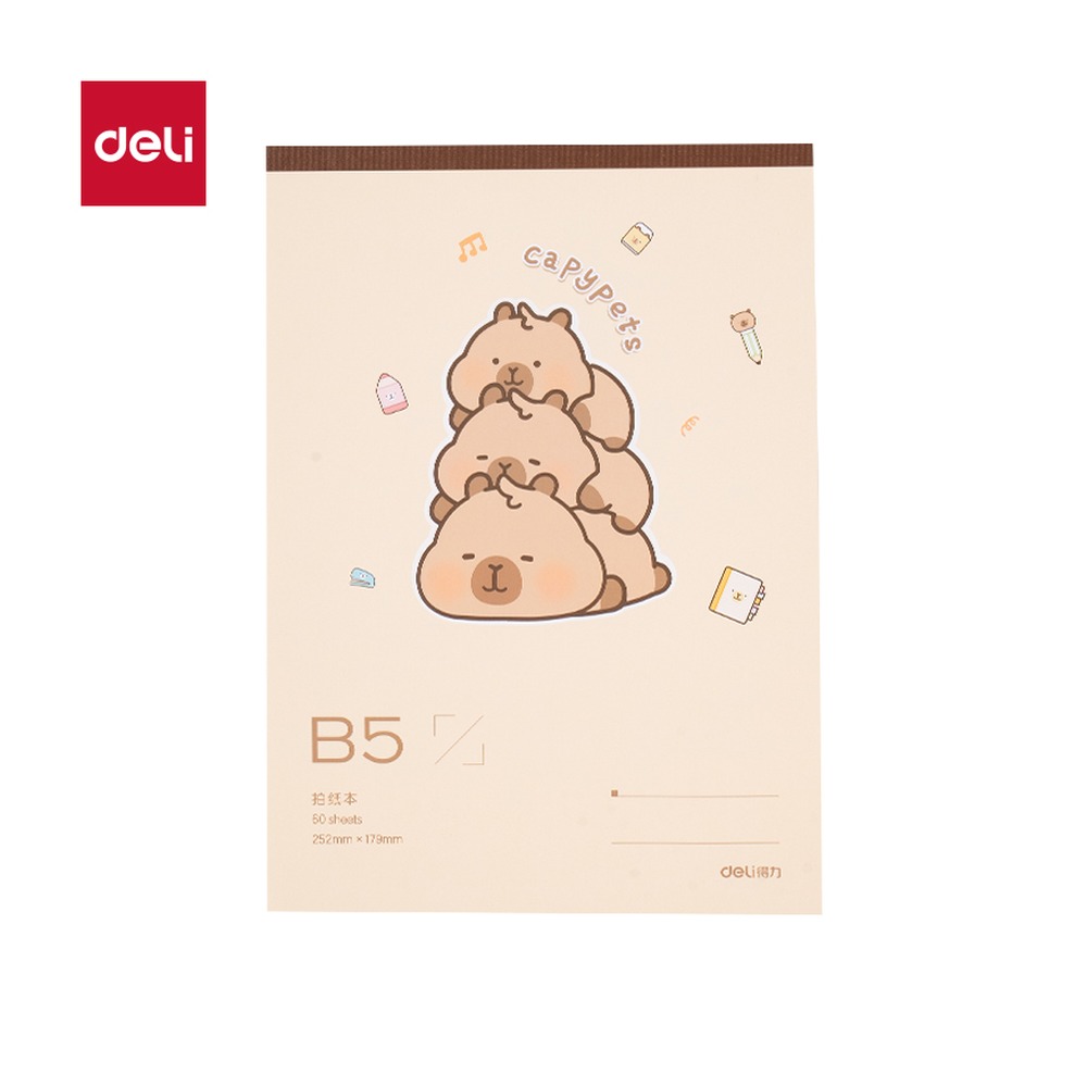 DELI/得力 卡皮巴拉拍纸本 BL210 颜色:黄；尺寸:B5；纸张规格:B5 单位:本