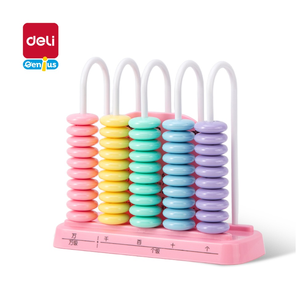 DELI/得力 5行大珠计数器 YX601 颜色:粉色；结构:5行大珠 单位:盒