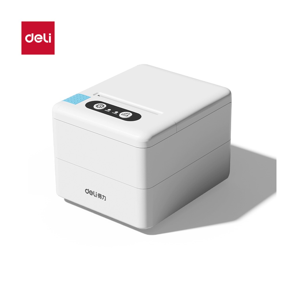 DELI/得力 热敏票据打印机 DL-58PW 颜色:白色；尺寸:100mmx*120mmx*83.7mm 单位:台