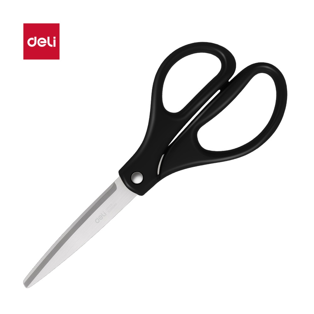 DELI/得力 人机办公剪刀 6091 颜色:黑；尺寸:180MM；笔芯规格:180MM 单位:把