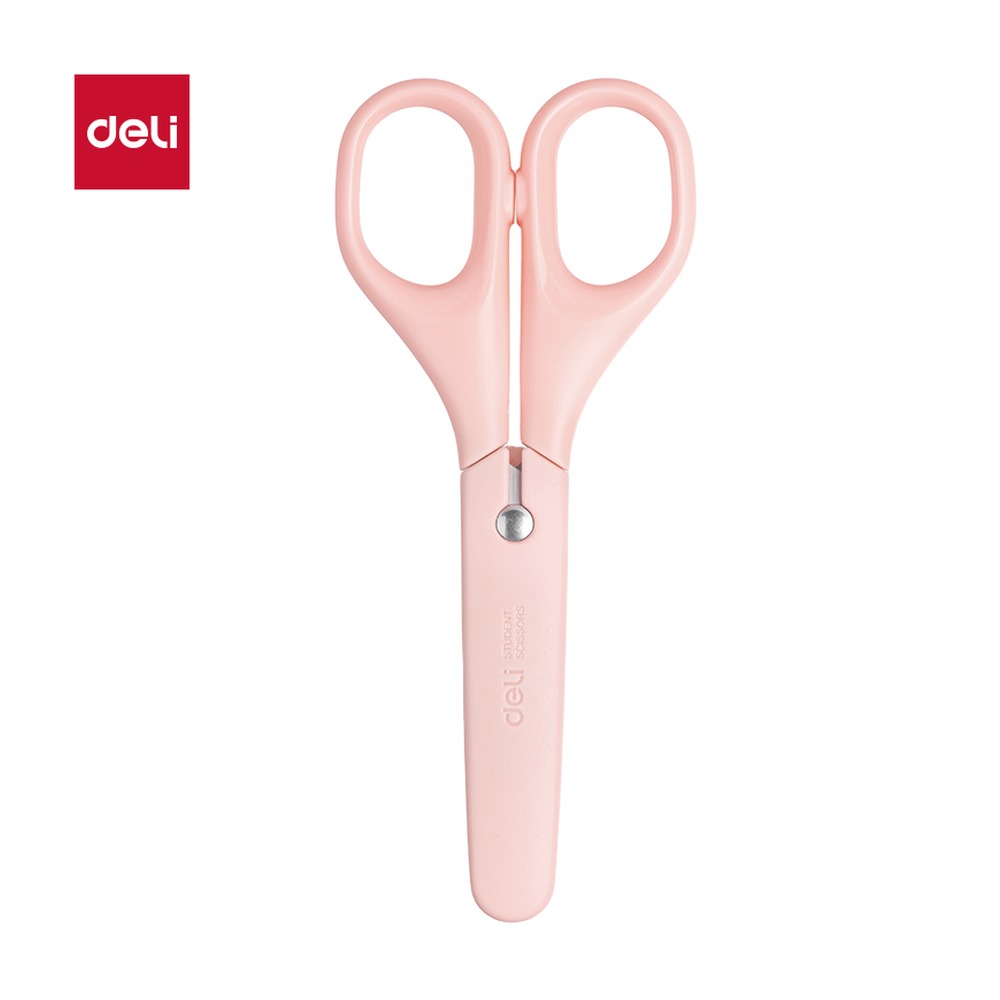 DELI/得力 学生剪刀 6011 颜色:粉色；尺寸:130MM；笔芯规格:130MM 单位:把