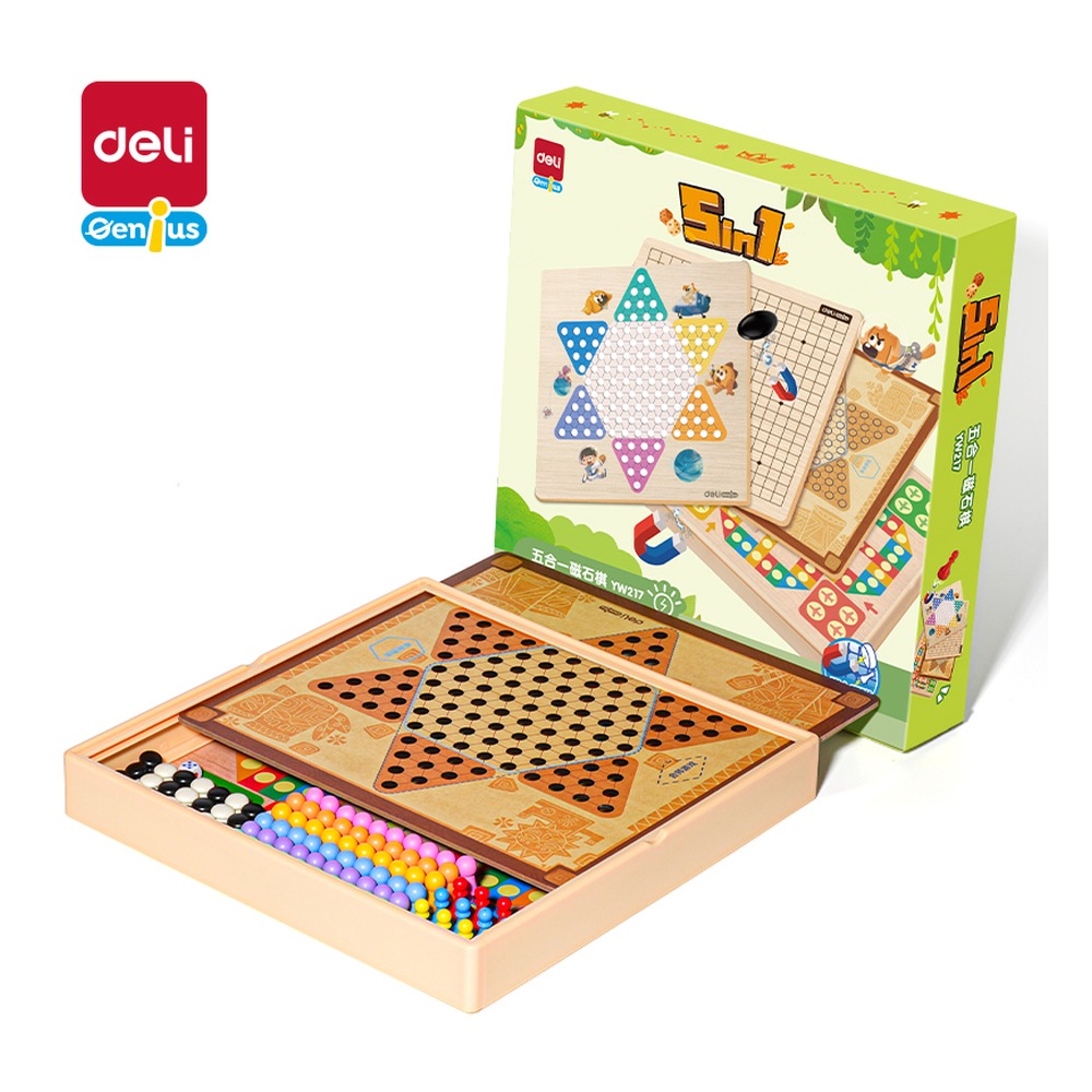 DELI/得力 五合一多功能磁石棋 YW217 颜色:混 单位:盒
