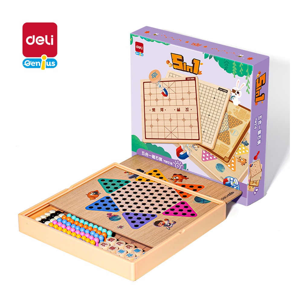DELI/得力 五合一多功能磁石棋 YW218 颜色:混 单位:盒
