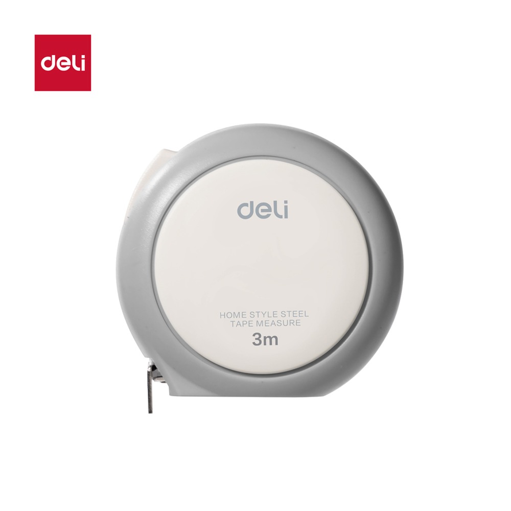 DELI/得力 居家钢卷尺 TT301 颜色:灰；尺寸:3m；适用:居家 单位:个