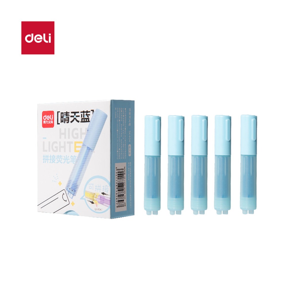 DELI/得力 迷你拼接荧光笔荧光色系 SK404 颜色:蓝 单位:支