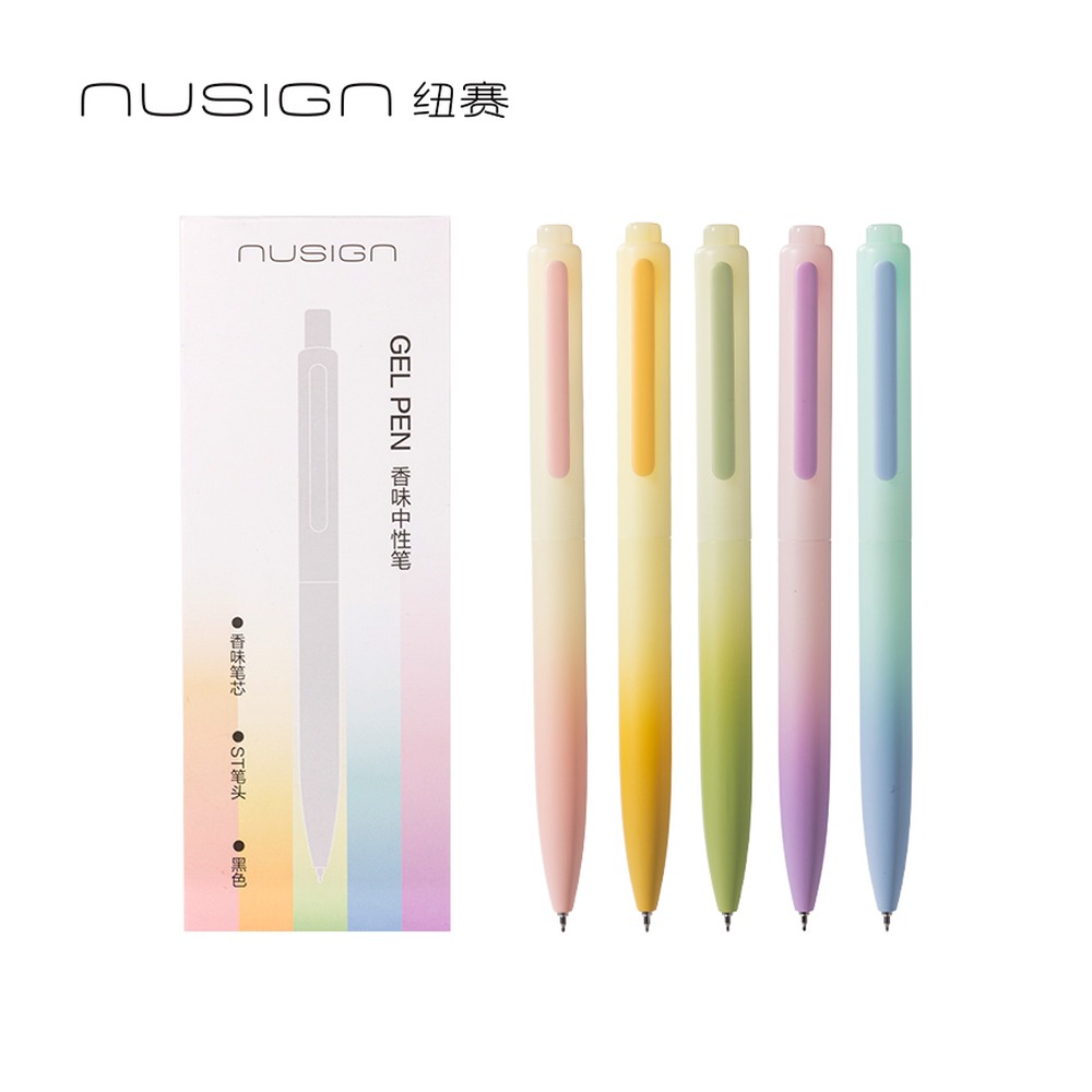 DELI/得力 按动中性笔 NS986-1 规格:0.5mm速干ST头；尺寸:笔长141.6mm；包装:5支/盒；笔芯规格:0.5mmST头 单位:盒