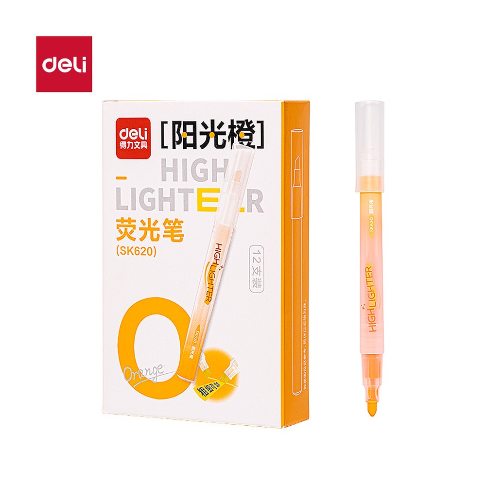 DELI/得力 荧光笔荧光色系 SK620 颜色:橙色 单位:支