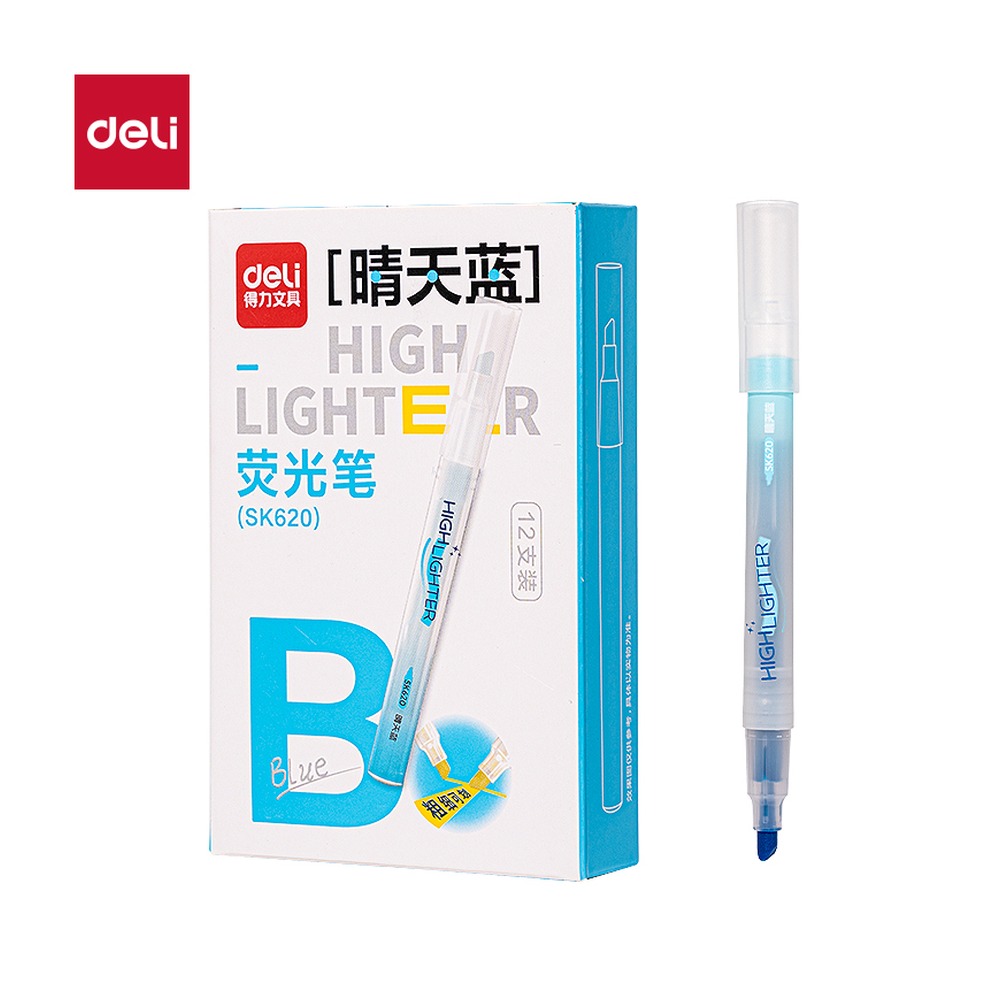 DELI/得力 荧光笔荧光色系 SK620 颜色:蓝色 单位:支