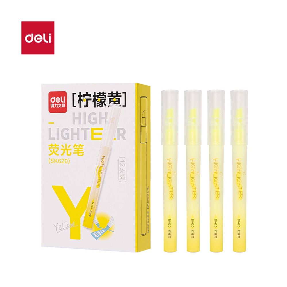 DELI/得力 荧光笔荧光色系 SK620 颜色:黄色 单位:支