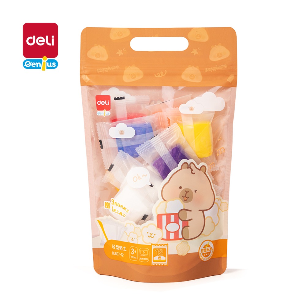 DELI/得力 卡皮巴拉粘土 BL807-12 颜色:混；包装:袋装 单位:袋