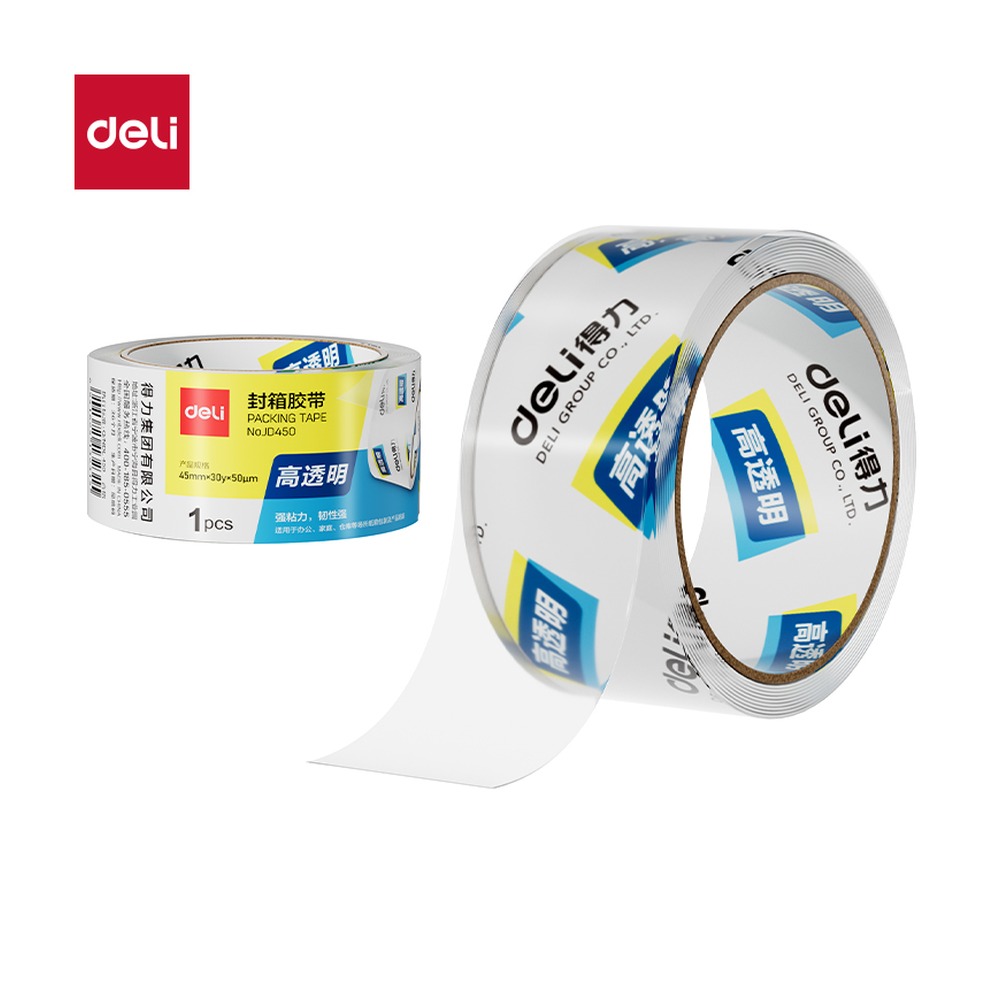 DELI/得力 封箱胶带 JD450 尺寸:45mm*30；包装:单卷热缩；笔芯规格:45mm 单位:卷