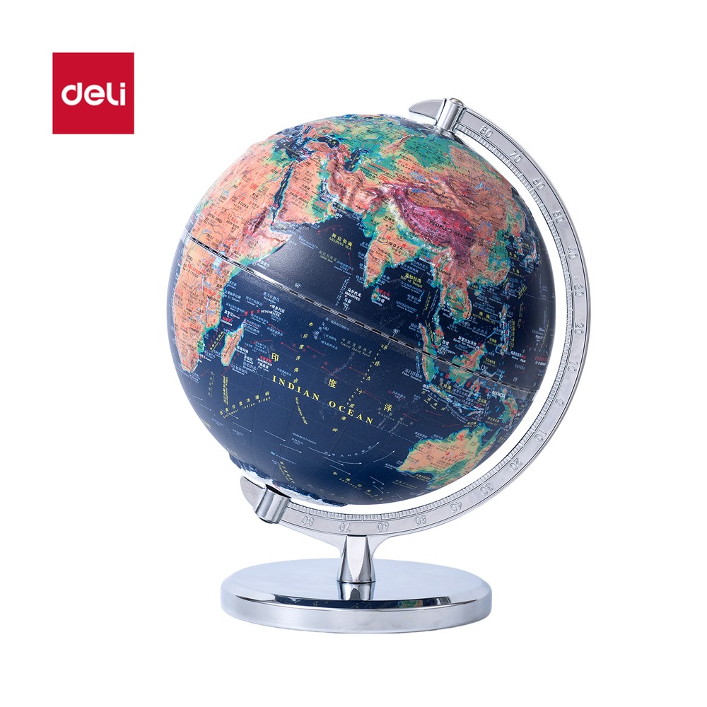DELI/得力 浮雕地球仪带配件 LG120-32 颜色:浅蓝；材质:金属；尺寸:6mm；笔芯规格:6mm 单位:个