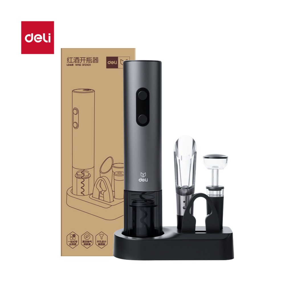 DELI/得力 红酒开瓶器 LD401 颜色:黑色 单位:盒