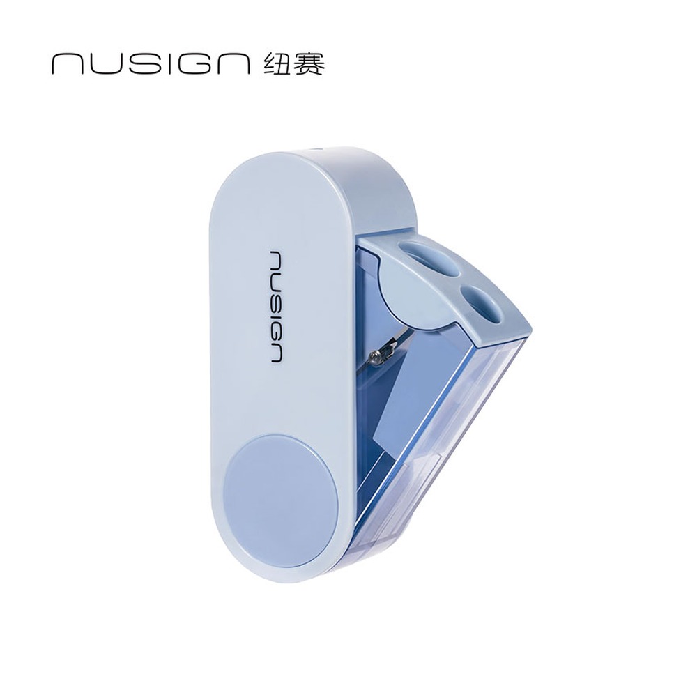 DELI/得力 FOLD旋转密封门双孔卷笔刀 NS074 颜色:微风蓝 单位:个