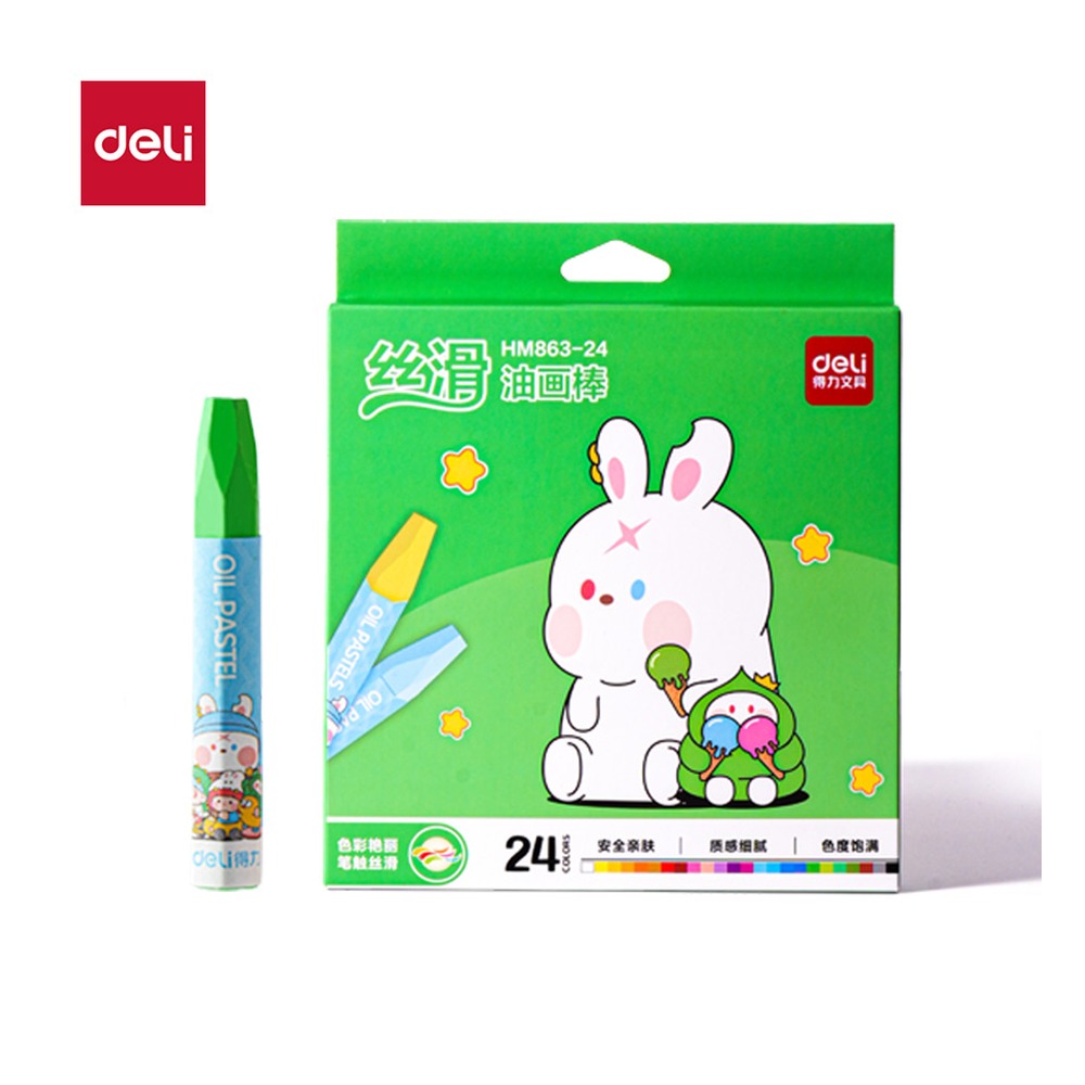 DELI/得力 油画棒 HM863-24 规格:(172*19*245) mm 站 5 6 J；颜色:混 单位:盒