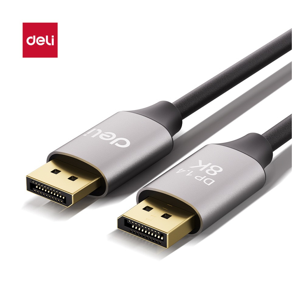 DELI/得力 DP1.4线8K合金PVC款 AF200D-15 颜色:黑色；尺寸:1.5米；容量:32.4Gb 单位:条