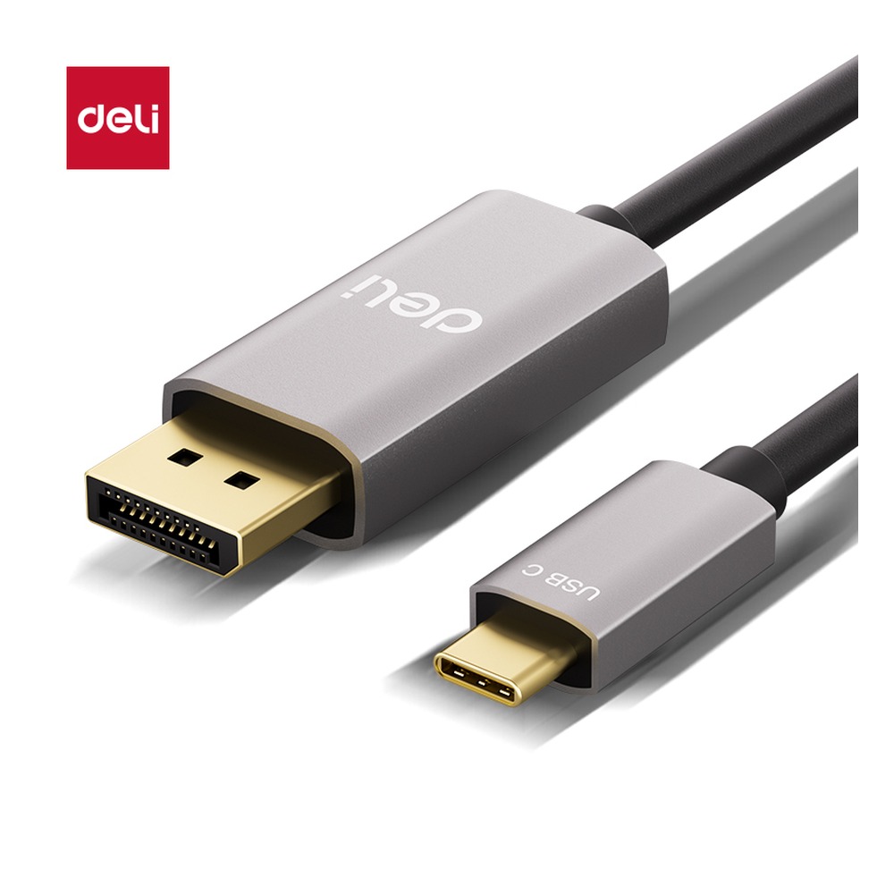 DELI/得力 C转DP1.4线8K合金PVC款 AF300U-15 颜色:黑色；尺寸:1.5米；容量:32.4Gb；结构:合金 单位:条