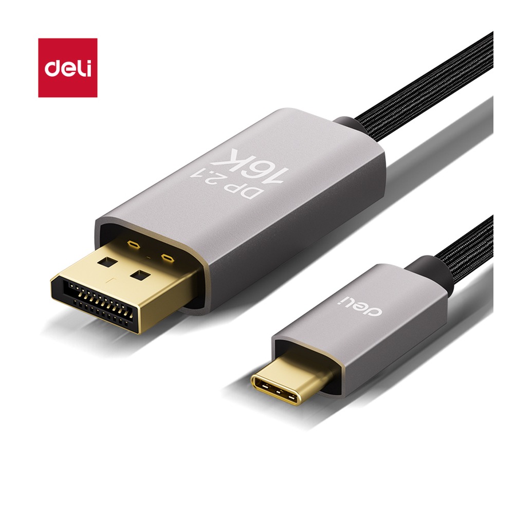 DELI/得力 C转DP2.1线16K合金棉网款 AF320U-15 颜色:黑色；尺寸:1.5米；容量:80Gb；结构:合金 单位:条