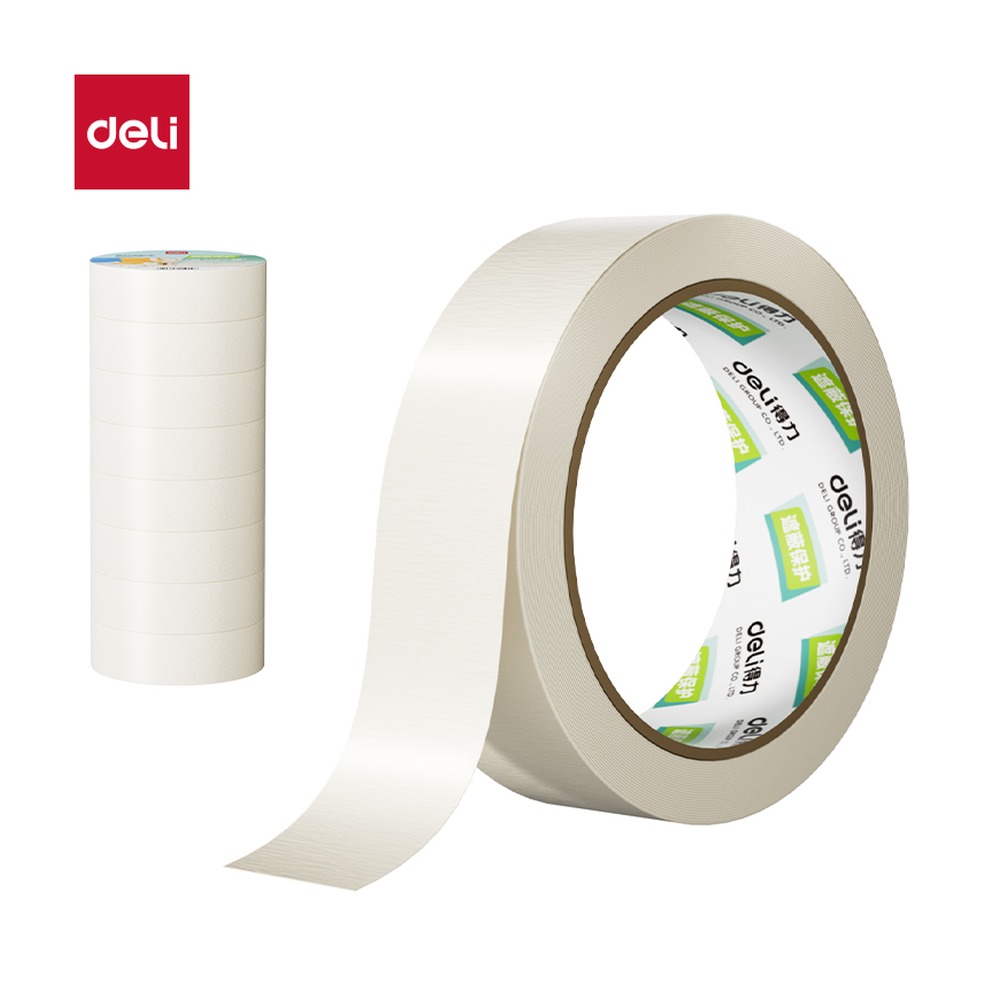 DELI/得力 美纹胶带 JL215 颜色:白色；尺寸:30mm*30；包装:8卷/筒；笔芯规格:30mm 单位:筒