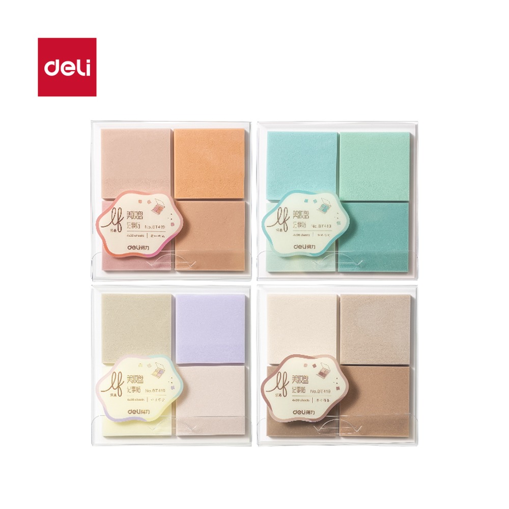 DELI/得力 乐素彩妆膜类记事贴组合张 BT419 颜色:混；尺寸:35mm；包装:盒；笔芯规格:35mm 单位:袋