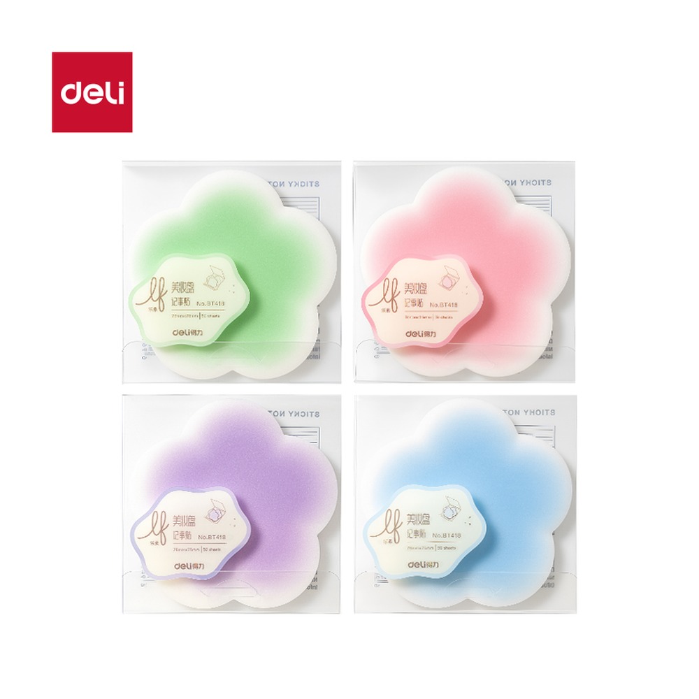 DELI/得力 乐素彩妆膜类记事贴可书写 BT418 颜色:混；尺寸:76mm；包装:盒；笔芯规格:76mm 单位:袋