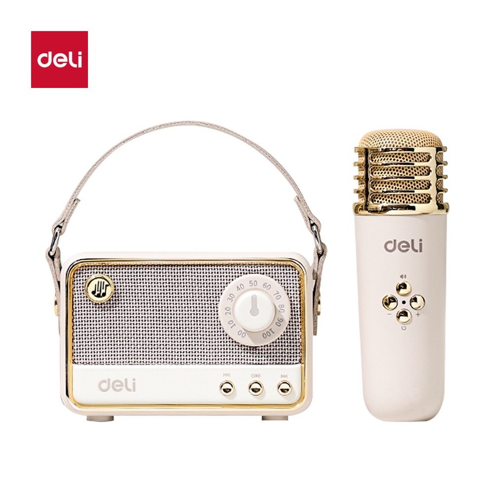 DELI/得力 复古款K歌音响 LT310A 颜色:米 单位:台