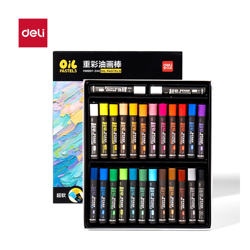 DELI/得力 重彩油画棒 HM861-24A 颜色:混；容量:702888 GB 单位:盒