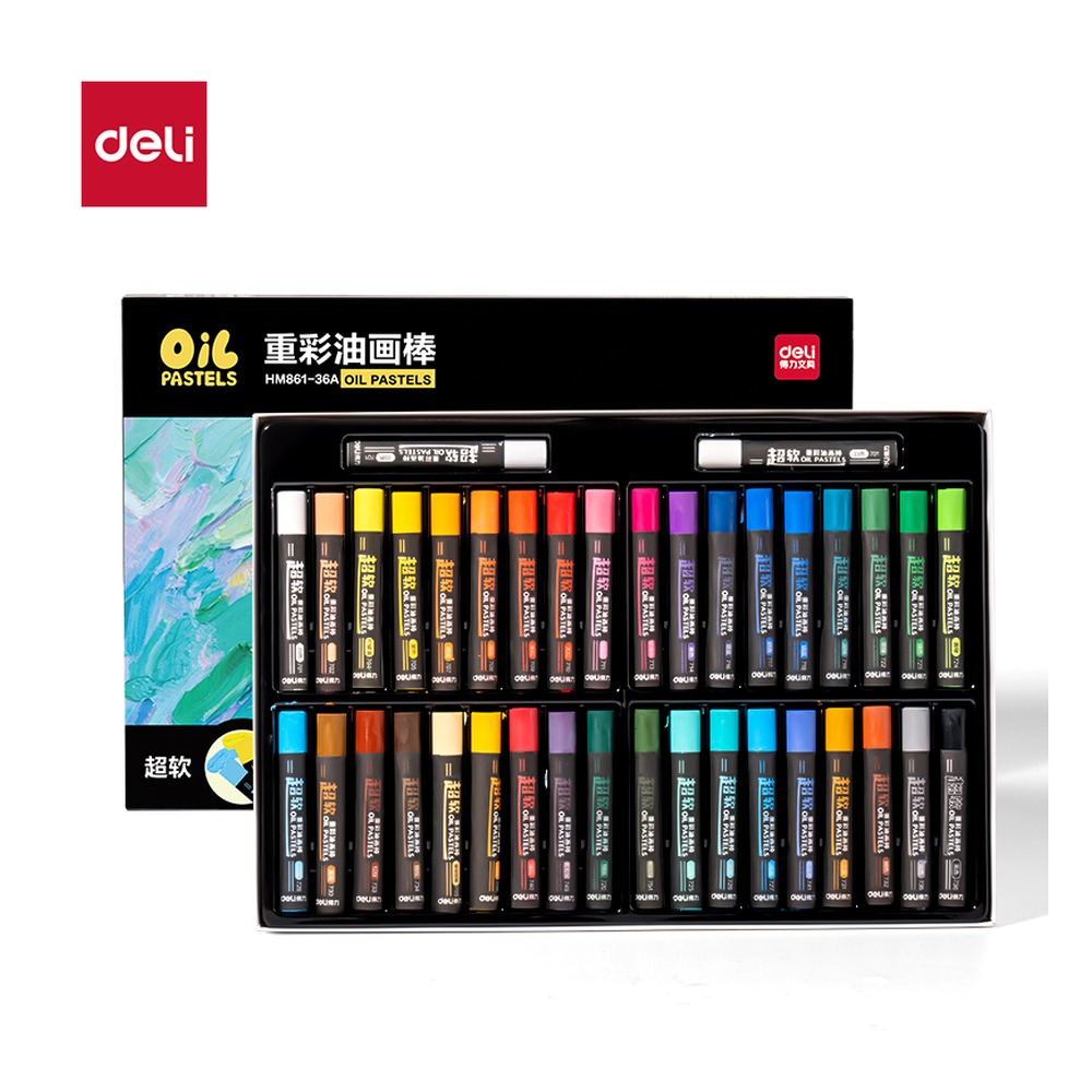 DELI/得力 重彩油画棒 HM861-36A 颜色:混；容量:702888 GB 单位:盒