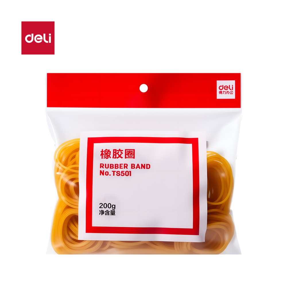 DELI/得力 橡胶圈 TS501 颜色:黄；克重:200g/袋 单位:袋