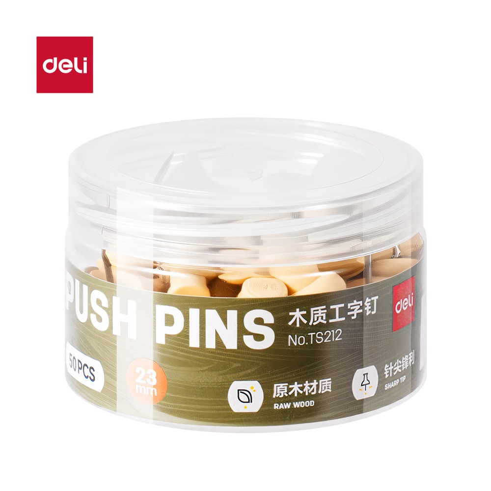 DELI/得力 工字钉 TS212 颜色:黄；材质:木质 单位:筒