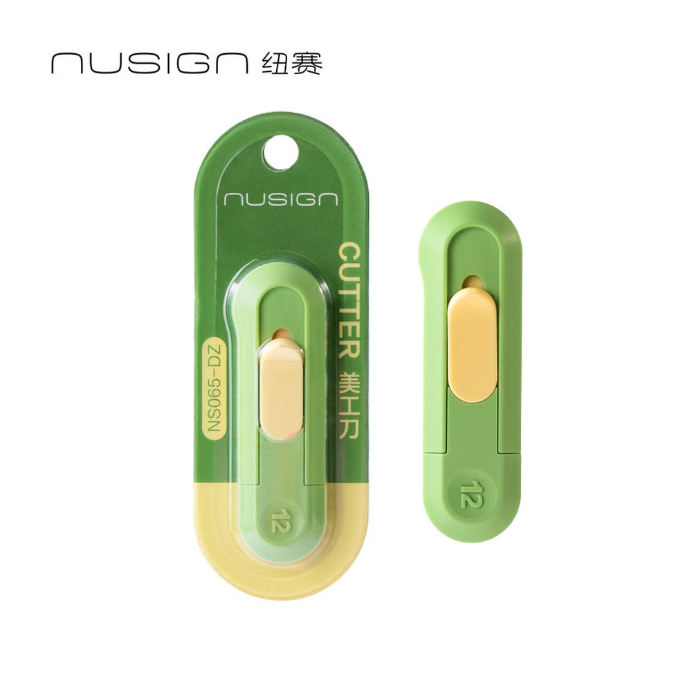 DELI/得力 美工刀 NS065-DZ 颜色:绿色；材质:ABS, SK57JF；尺寸:(80*25)mm；包装:把 单位:把