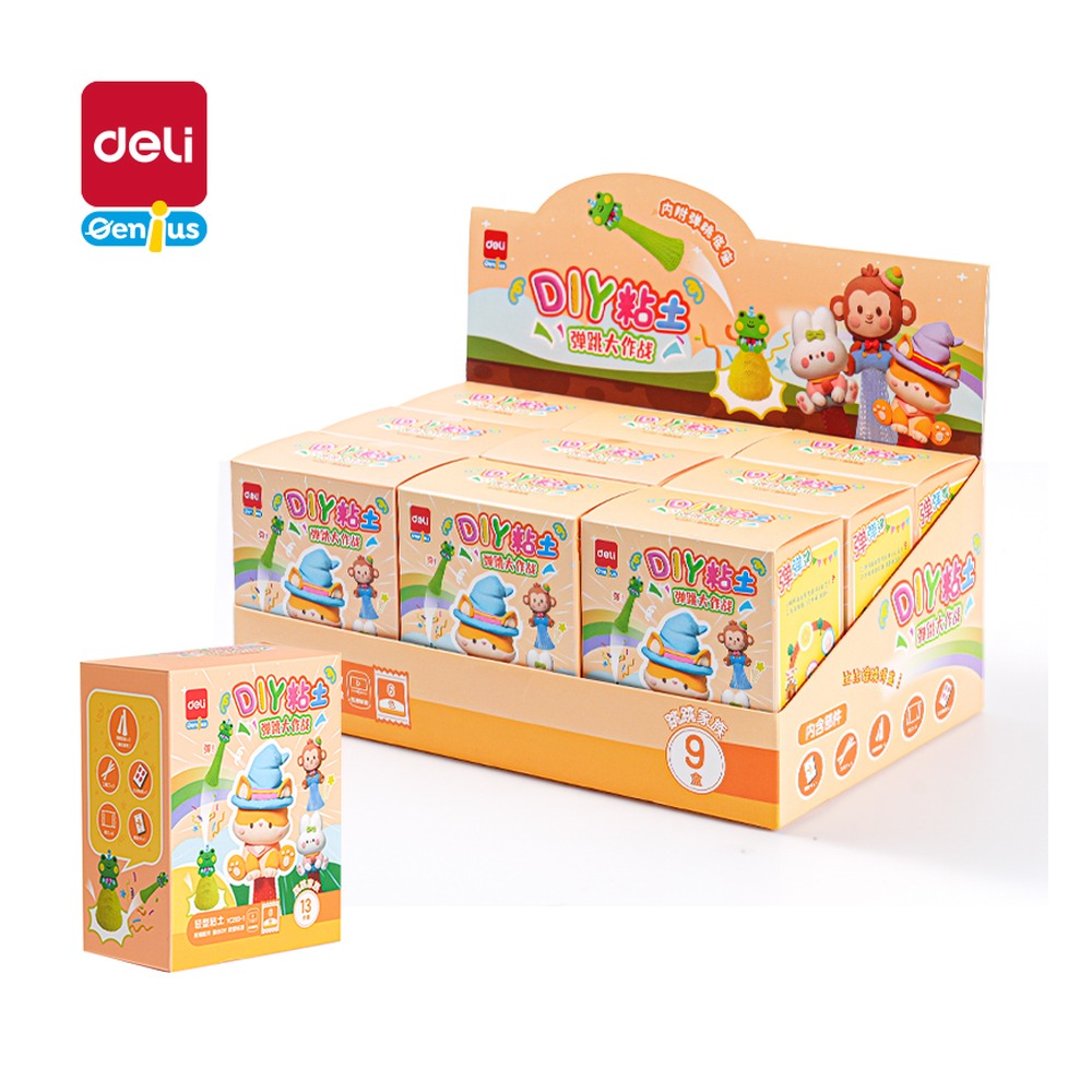 DELI/得力 DIY弹跳大作战粘土小盒跳跳家族 YC293-1 颜色:混；包装:盒 单位:盒